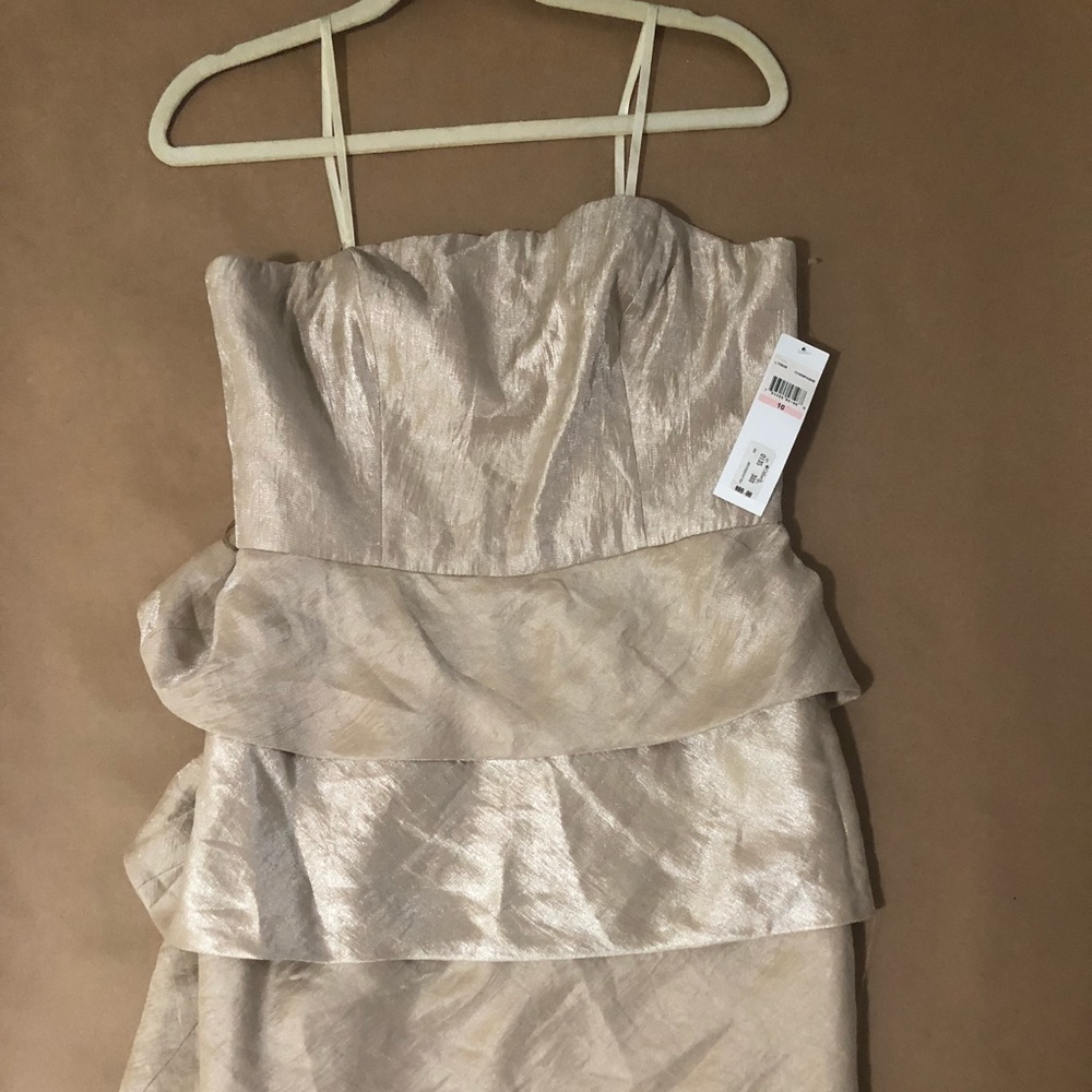 London Times Champagne Strapless Dress